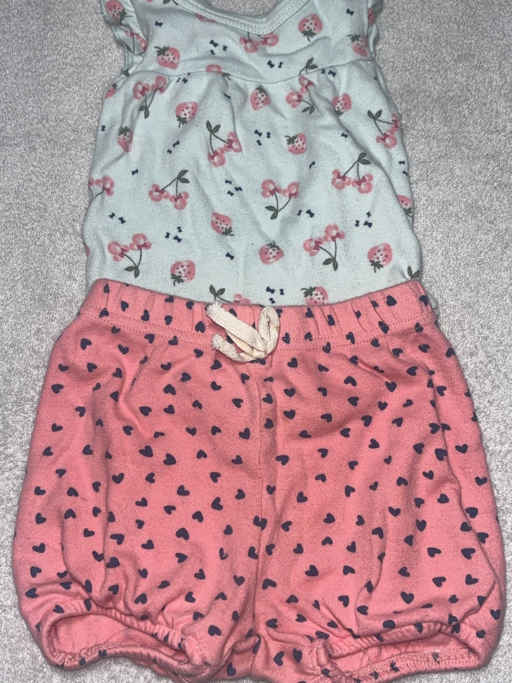 Disney Pink Shorts with Navy Heart Print